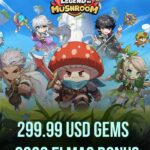 Legend Of Mushroom 299.99 USD Gems + 6000 Elmas